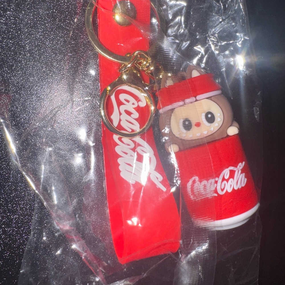 Coca-Cola Red Labubu Keychain Set